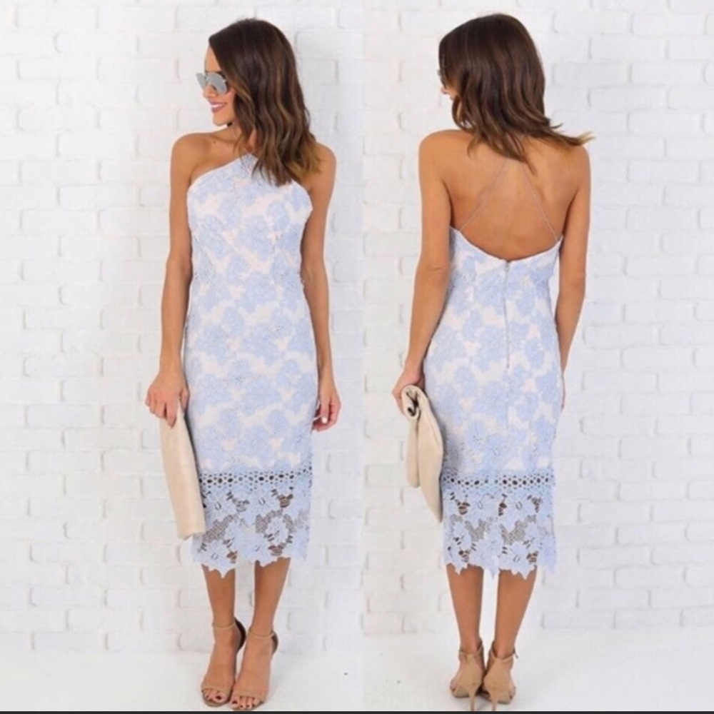 SALE Vici Light Blue Lace Dress